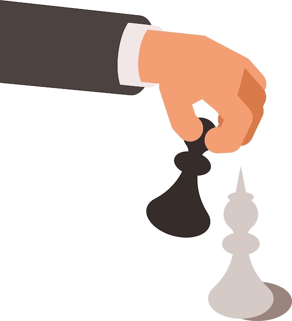 Vector Image Of Hand Moving Pawn In Chess Isolated On Transparent Background