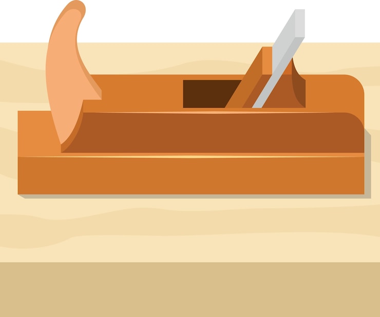 Vector vector image of a hand plane isolated on transparent background