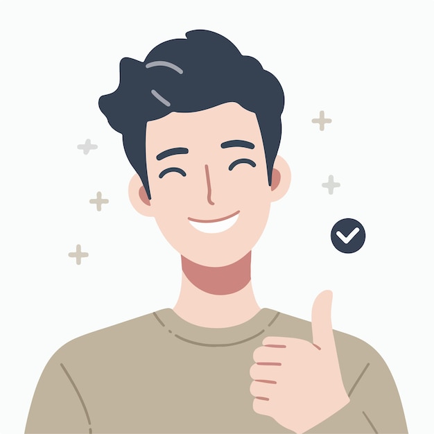 Vector image of a happy male expression