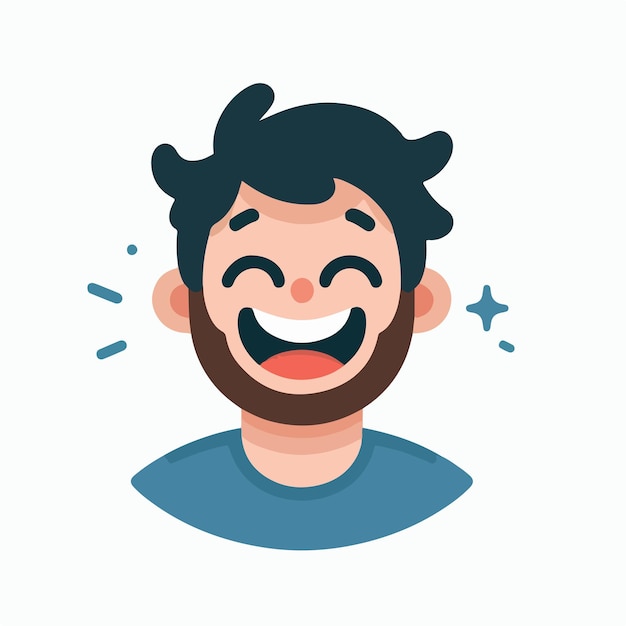 Vector image of a happy male expression