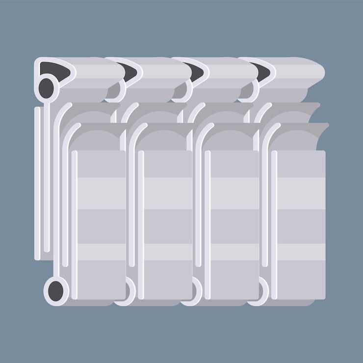 Vector vector image of heating radiator isolated on transparent background