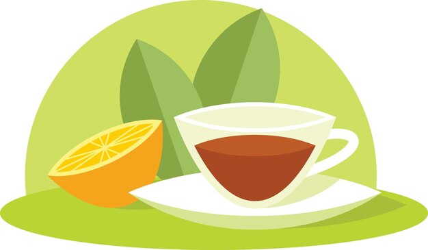 Vector Image Of Herbal Tea With Lemon Food Illustration