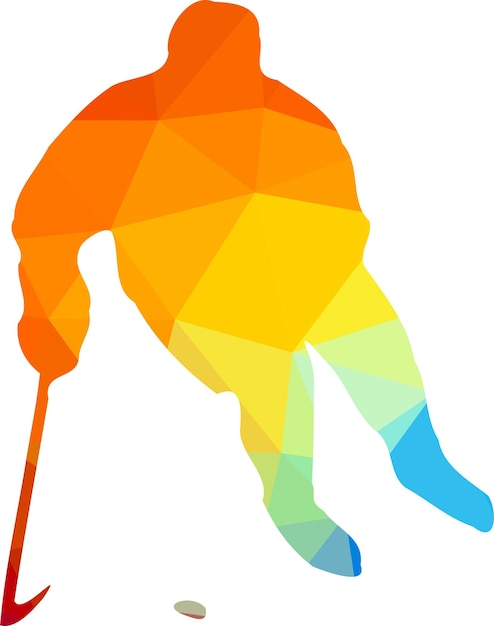 Vector Image Of A Hockey Player Silhouette Isolated On Transparent Background