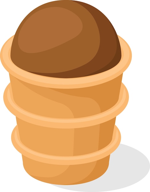 Vector image of an ice cream in a cone food illustration