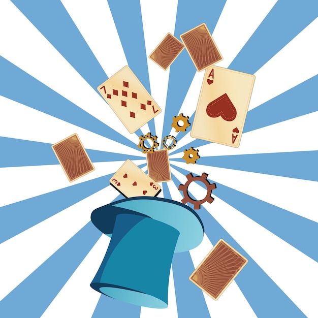 Vector vector image illustration of the concept of magic tricks