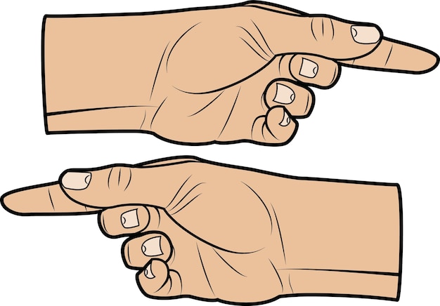 Vector Image Of Index Fingers Pointing Isolated On Transparent Background