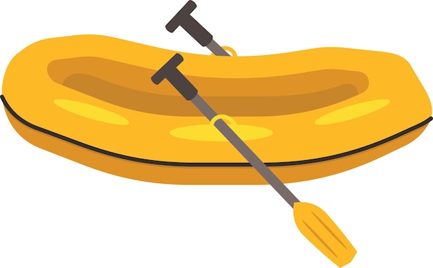 Vector Image Of An Inflatable Boat With Paddles Isolated On Transparent Background