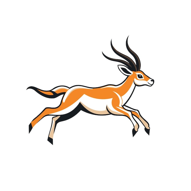 Vector image of a jumping impala isolated on a white background