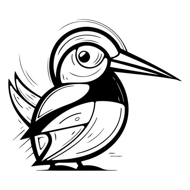 Vector image of a kingfisher on a white background Cartoon style