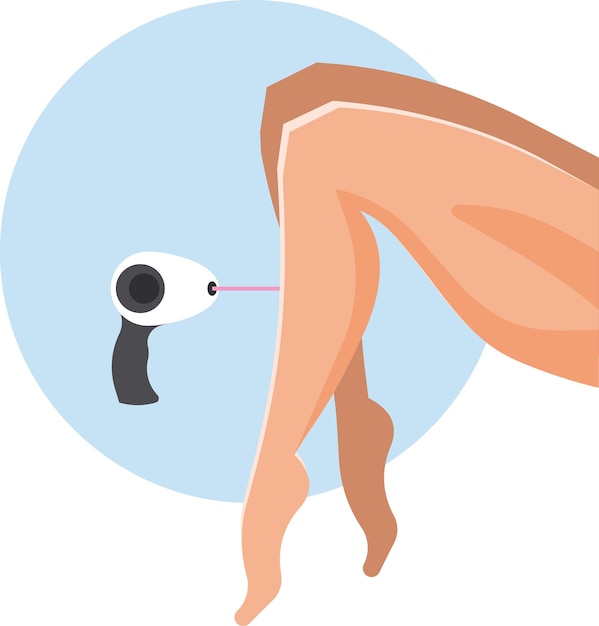 Vector image of laser hair removal isolated on transparent background