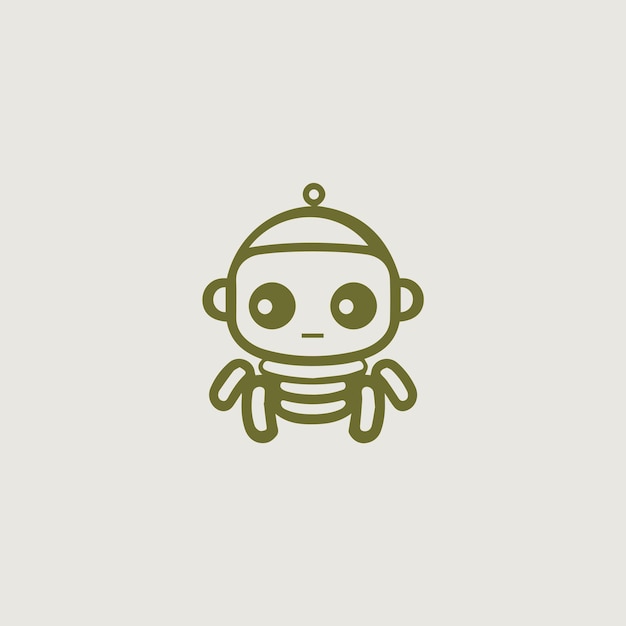 vector image of a logo that symbolically uses a robot