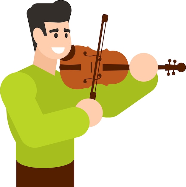 Vector Image Of A Man Playing The Violin, Isolated On White Background