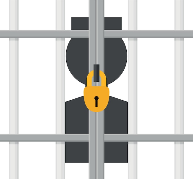 Vector vector image of a man in a prison isolated on transparent background