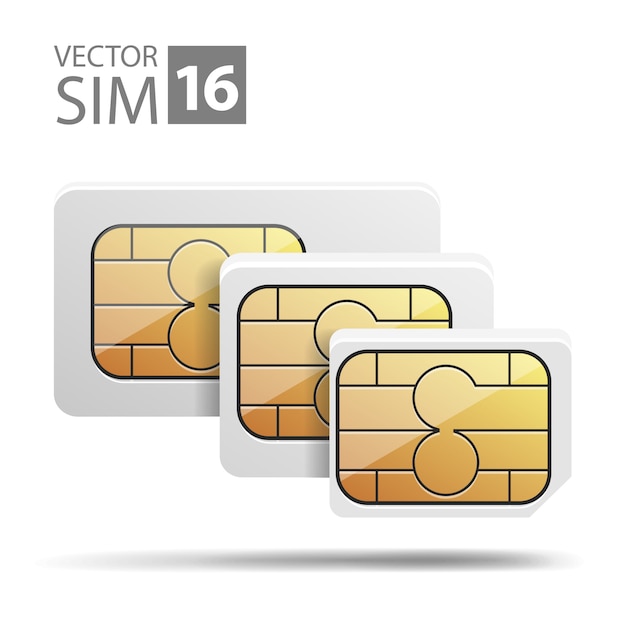 ベクター画像nano sim micro simセット