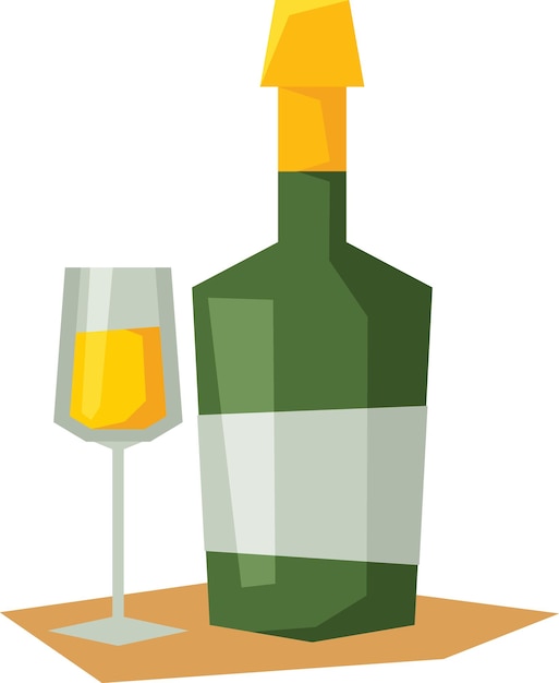 Вектор Векторное изображение стакана и бутылки шампанского иллюстрация еды
