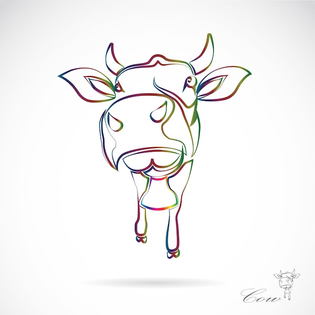 白い背景の上の牛のベクトル画像