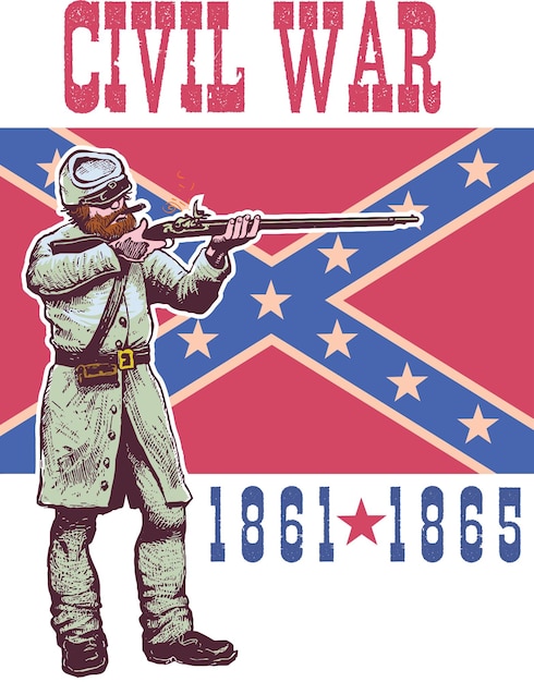 Векторное изображение плаката гражданской войны в сша