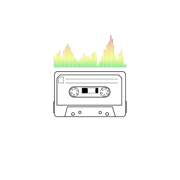 Vector image Old audio cassette Soundtrack