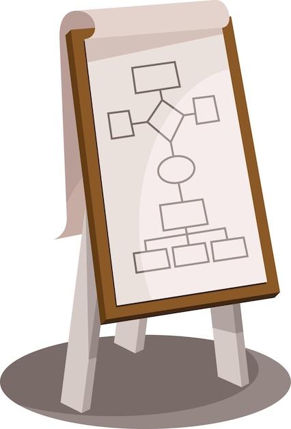 Vettore immagine vettoriale di un cartone con diagramma di flusso isolato su sfondo trasparente