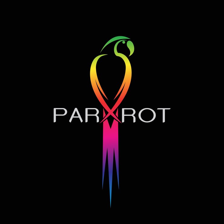 Vector vector image of a parrot design on black background. easy editable layered vector illustration.