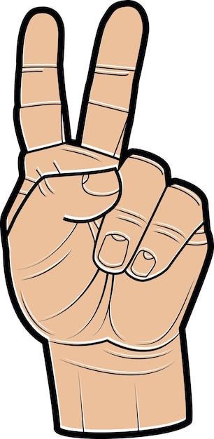 Immagine vettoriale del segno di pace fatta con le dita isolate su sfondo trasparente