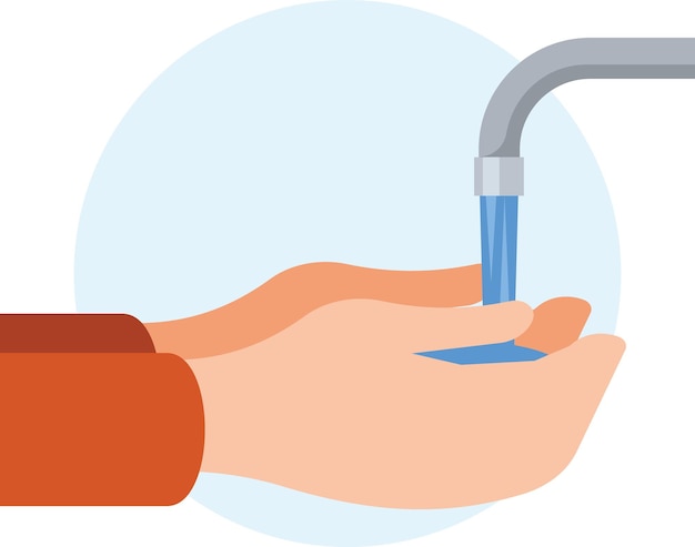 透明な背景に分離された手を洗う人のベクトル画像