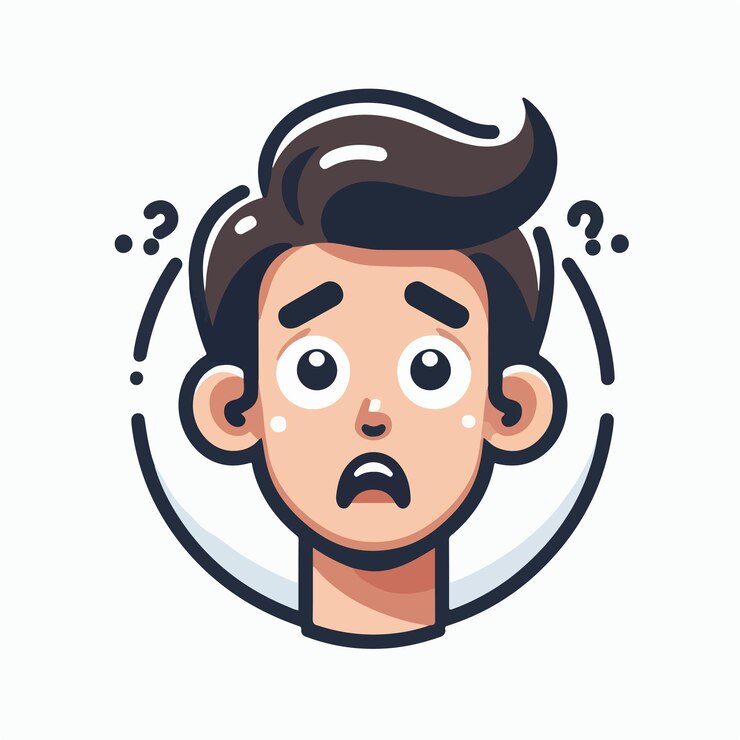 Vector vector image of a person with a shocked expression
