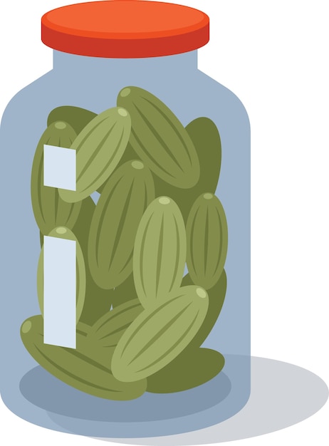 Vector Image Of Pickled Cucumbers In A Glass Jar Food Illustration