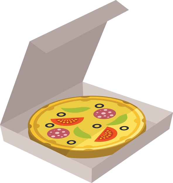 Vector Image Of A Pizza In A Delivery Box Food Illustration