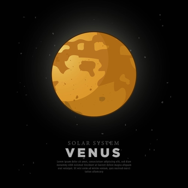 Vector image of planet venus with space background