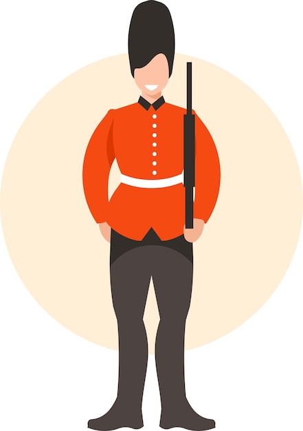 Vector Image Of Royal Guard Soldier Isolated On Transparent Background