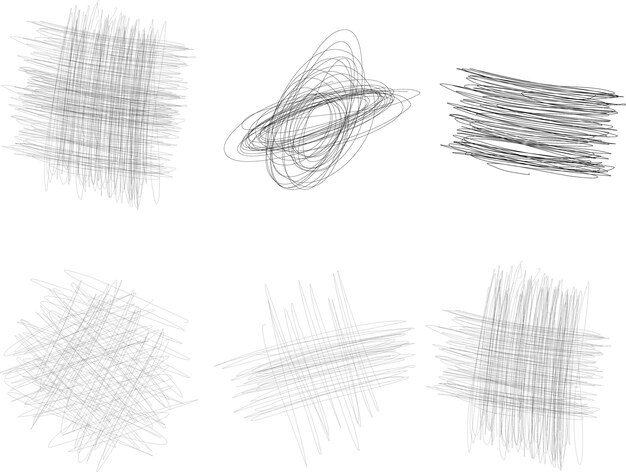 Vector Image Of Scribble Pen Strokes In Black Color Isolated On Transparent Background