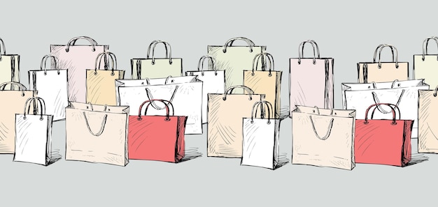 Shopping Bag Border Element Png And Vector Image , - Transparent Shopping  Border, Png Download - kindpng