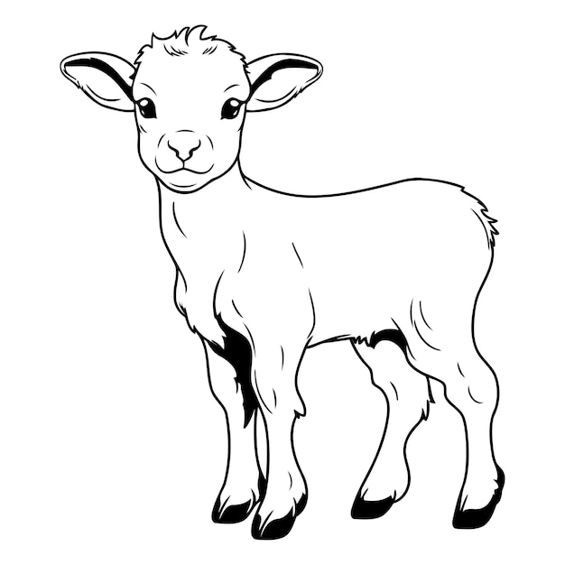 Vector image of a sheep on a white background Hand drawing