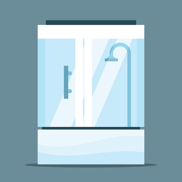 Vector Image Of A Shower Cabin In A Bathroom Isolated On Transparent Background