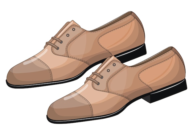 Vector vector image of a silhouette of a pair of mens shoes low shoes