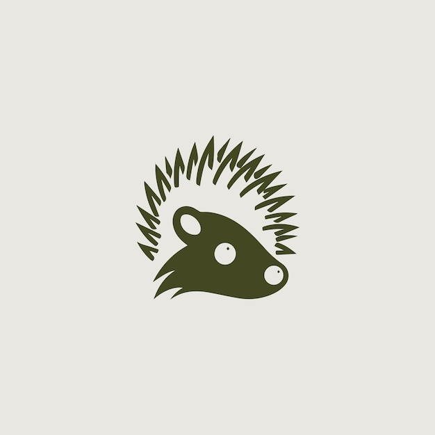 Vector vector image of a simple and cute logo that symbolically uses a hedgehog