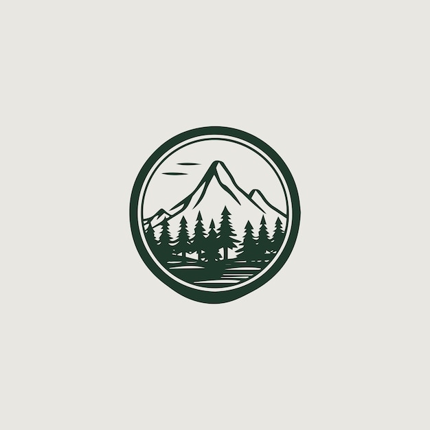 Vector image of a simple and stylish logo that uses the forest as a symbol