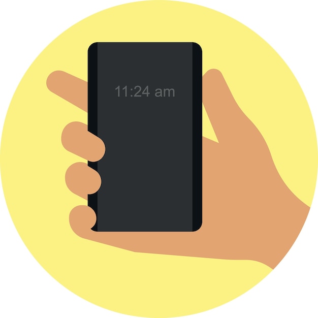 Vector Image Of A Smartphone In A Hand Isolated On Transparent Background