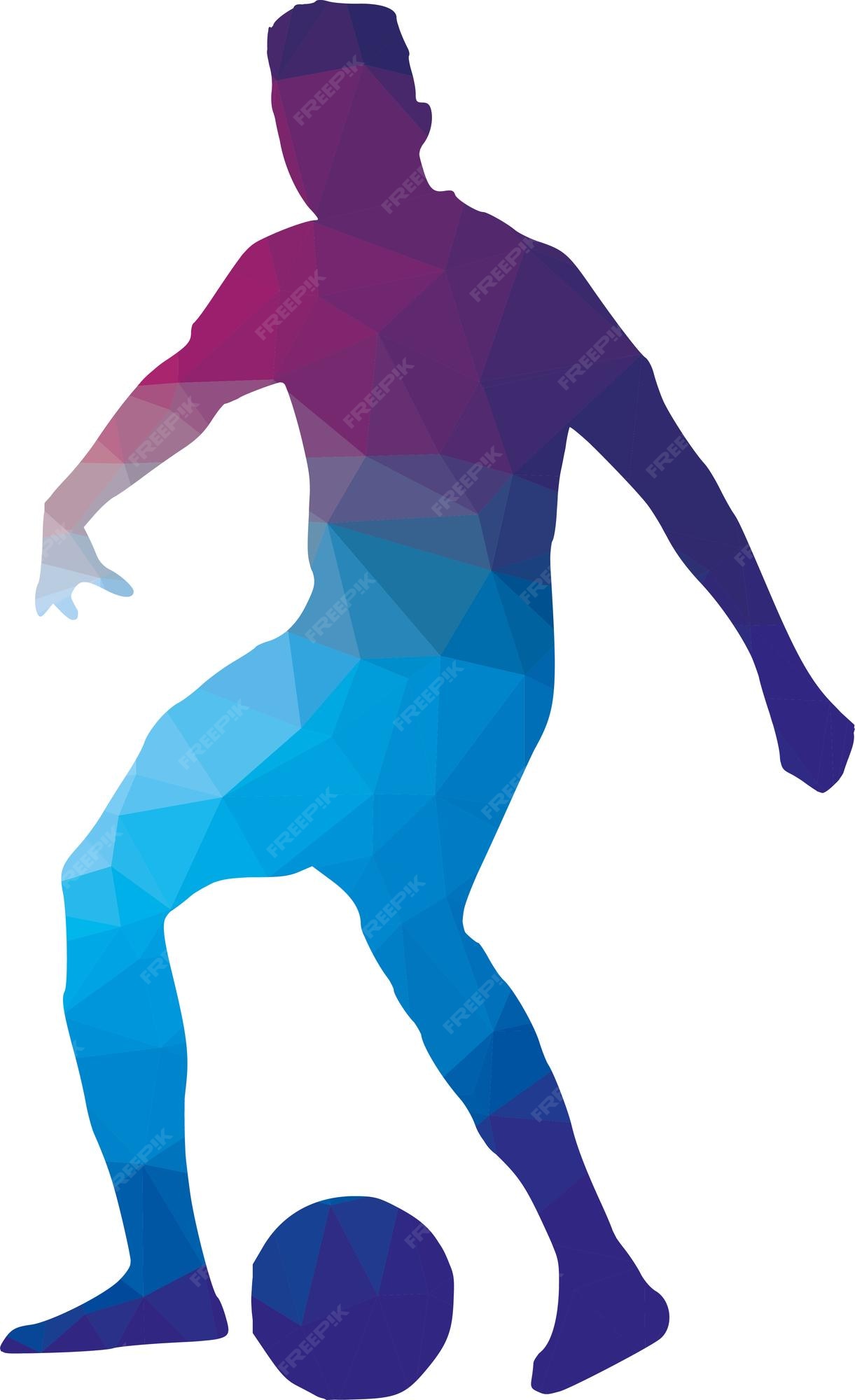 Premium Vector  Abstract silhouette art of male soccer player dribbling a  ball