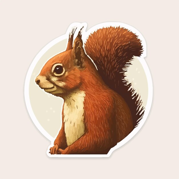 Vector image of a squirrel with its front paws clasped together