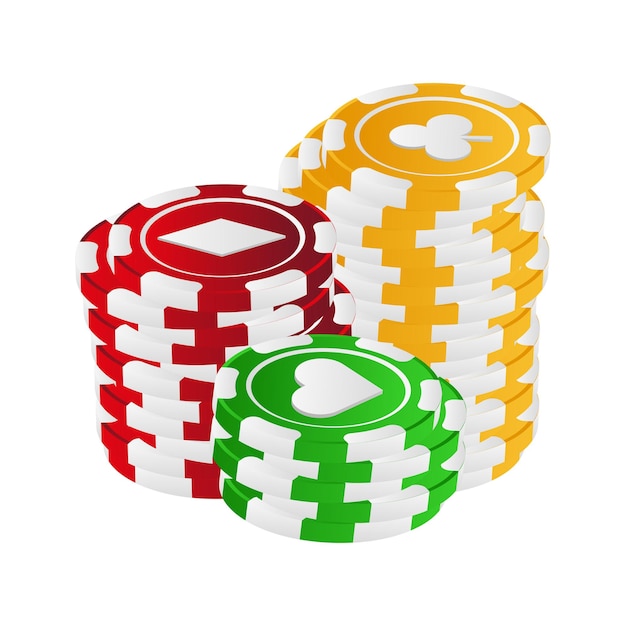 Vector vector image of a stack of pocker chips of different colors