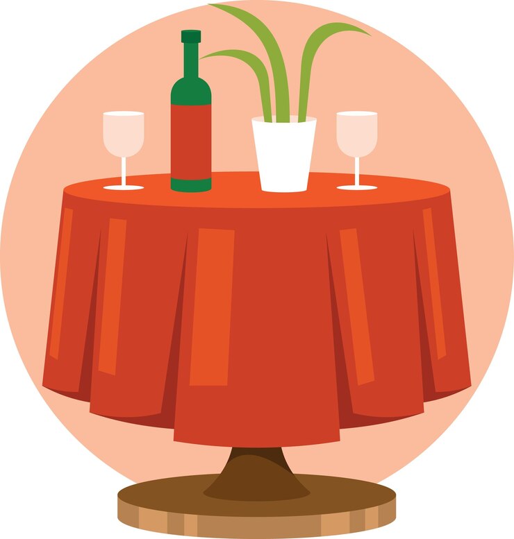 Vector vector image of a table in the restaurant isolated on transparent background
