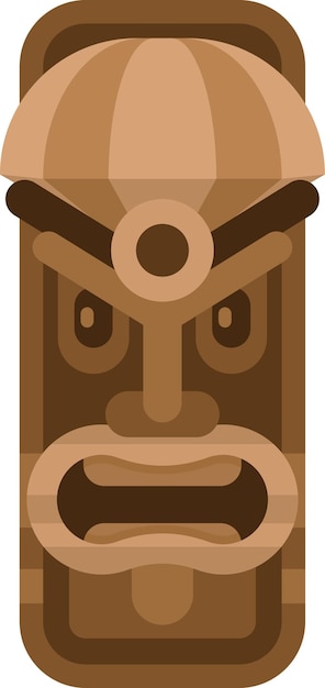 Vector Image Of Tiki God Wooden Totem Isolated On Transparent Background