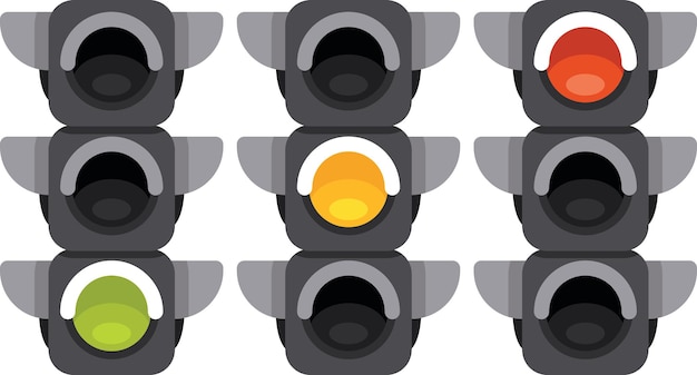Vector Image Of Traffic Lights With Green Yellow And Red Light On Isolated On Transparent Background