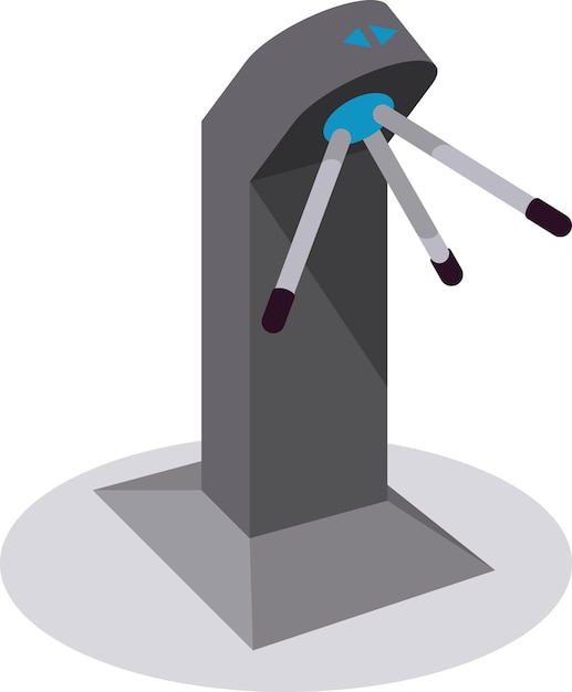 Vector Image Of A Tripod Turnstile Gate Isolated On Transparent Background