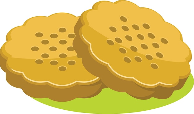 Vector Image Of Two Cookies Food Illustration