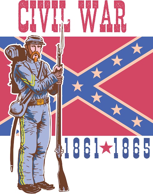 Vector image of us civil war poster