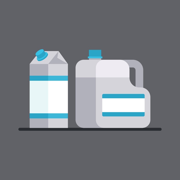 Vector Image Of Various Types Of Milk Containers Isolated On Transparent Background