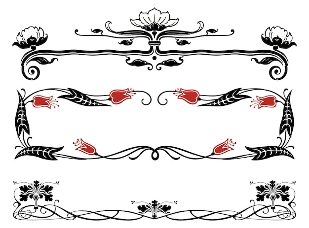 Vector vector image of the vintage decorative borders